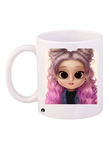 Anime Girl Printed Coffee Mug White/Beige/Pink