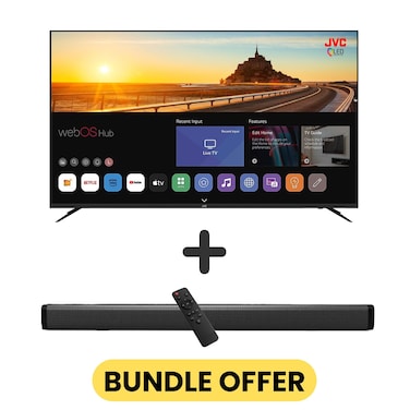 65-Inch Edgeless 4K QLED Quantum Dot WebOS 60Hz Smart TV with Magic Remote, Dolby Audio + 30W 2.0 Channel Soundbar, Bluetooth, HDMI, USB, and Optical Inputs -LT-65NQ7155+SOUNDBAR