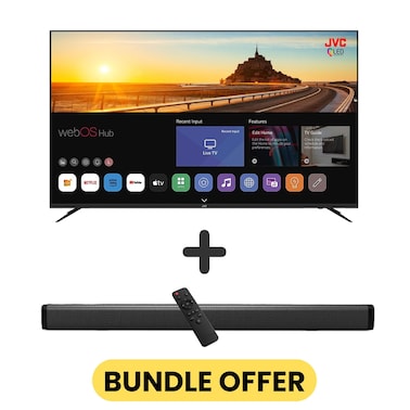 65-Inch Edgeless 4K QLED Quantum Dot WebOS 60Hz Smart TV with Magic Remote, Dolby Audio + 30W 2.0 Channel Soundbar, Bluetooth, HDMI, USB, and Optical Inputs -LT-65NQ7155+SOUNDBAR