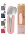 Stainless Steel Cutlery Set, Travel Utensils Set with Silicone Case Pouch, Fork Spoon Knife Camping Set, Cutlery Set for Kids School, Set of 4 (Blush Pink)