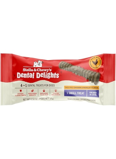 Stella &amp; Chewy's Dental Delights with Freeze-Dried Chicken - Small Dental Treats for Dogs, Single Serve