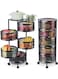 Rotating Shelf Basket Black 32X32X86cm