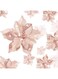 Boao 24 Pieces Christmas Glitter Poinsettia Flowers Glitter Artificial Xmas Flowers Wedding Christmas Tree New Year Ornaments (Rose Gold)