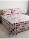 King size Cotton Blend Flat Bedsheet Set 144 Thread Count Polka Dot Design 220x240 cm