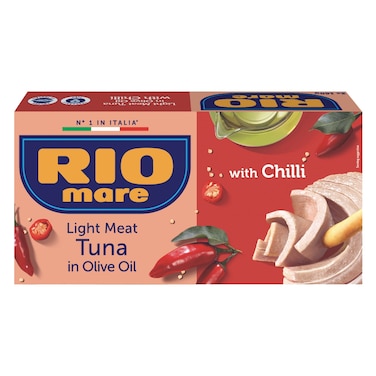Rio Mare Light Meat Tuna in Olive Oil with Chilli, 160g Pack of 2