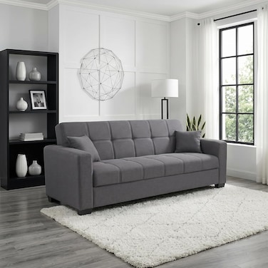 Karnak Modern Alba 3 Seater Sofa Cum Bed   Convertible Sleeping Sofa Bed for Living Room Home &amp; Guest Room Furniture (Grey)