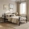 Karnak Kampyli Modern Single Steel Bed Frame 90 X 190 Cm Bed for Home &amp; Projects (Black)