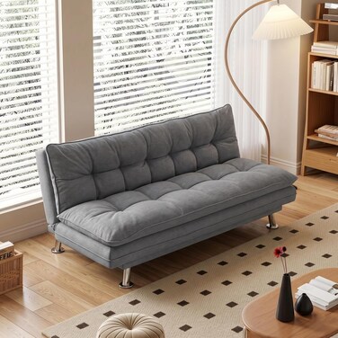 Karnak Modern Amos Sofa Bed   Premium 3 Seater Sofa Cum Bed Convertible Sofa   Stylish Sleeper Couch for Home Living Room Furniture (Grey)