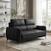 Karnak Bharata Luxury Modern 2 Seater Sofa   Elegant Leather Sofa Couch for Home, Apartment Living Room Furniture (Black)