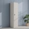 Karnak Navora 1-Door Stee Lwardrobe Locker with Storage &amp; Shelves   Metal Cabinet Cupboard for Home, School &amp; Office   Secure Key Lock, Plastic Handles, Multi-Compartment Organizer (Grey)