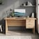 Karnak Denard Modern Office Desk   Wooden Study Table Workstation with Storage Drawers (Sonoma Oak)