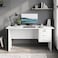 Karnak Denard Modern Office Desk   Wooden Study Table Workstation with Storage Drawers (White)