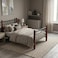 Karnak Nedrah Wooden Steel Bed 90x190cm   Modern Heavy Duty Single Size Bed Frame for Home, Apartment, Student Hostel Bedroom Furniture (Wenge)
