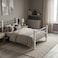 Karnak Nedrah Wooden Steel Bed 90x190cm   Modern Heavy Duty Single Size Bed Frame for Home, Apartment, Student Hostel Bedroom Furniture (Silver &amp; White)