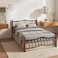 Karnak Forno Luxury Wooden Steel Bed Frame 120 x 190cm  Premium Heavy Duty Bed Frame   Modern Single Size Bed Base for Durable Bedroom Furniture