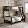 Karnak Modern Noirvex Bunk Bed Solid Wood Frame   Premium Kids Bunk Bed, Twin Loft Bed with Ladder &amp; Guardrail for Home, Apartment Bedroom Furniture (Wenge White)