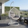 Karnak Samaira Hanging Swing Chair with Stand, Outdoor Hanging Chair, Modern Wicker Egg Chair for Home Garden (White)