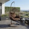 Karnak Samaira Hanging Swing Chair with Stand, Outdoor Hanging Chair, Modern Wicker Egg Chair for Home Garden (Brown)