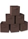 Collapsible Fabric Storage Cubes Organizer, Set of 6 Home Foldable Collapsible Storage Box, Fabric Cubby Organizer Baskets with Dual Handles, Cube Storage Bins for Shelf, Home and Office