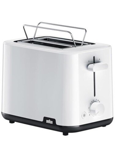 Braun Breakfast - Toaster HT 1010 WH, 2 slots, 8 Browning settings, Bun warmer, 900 Watts, White."Min 1 year manufacturer warranty