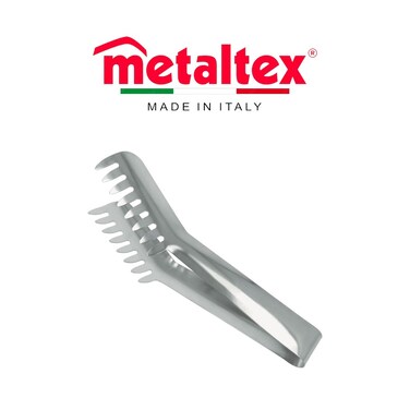 Metaltex Stainless Steel Spaghetti Tongs with 7 Teeth (19cm) &ndash; Easy Grip &amp; Dishwasher Safe