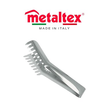 Metaltex Stainless Steel Spaghetti Tongs with 7 Teeth (19cm) &ndash; Easy Grip &amp; Dishwasher Safe
