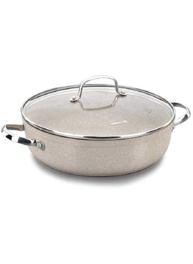 Korkmaz A1854 Granita Forged Aluminium Short Pot   Non-Stick Granite Coating tock Pot   Induction Base Cookware 24x6,5 cm