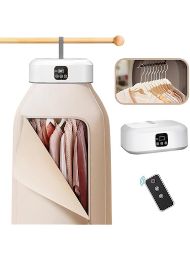 Sumkyle 600W Portable Clothes Dryer, Mini Folding Clothes Dryer Machine with Remote Control and Drying Bag for Apartment, Travel, Dorm, Hotel, RV