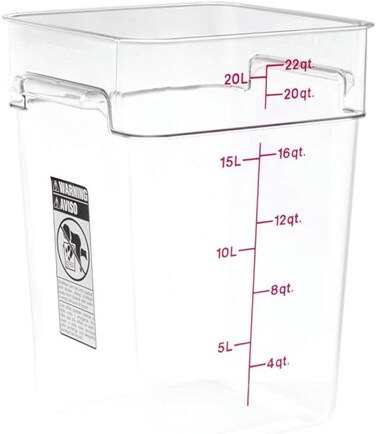 Cambro FreshPro 22 Quart (QT) Food Storage Container with Lid (Restaurant Grade) - for Food Prep, Commercial Kitchen, Pet and Dog Food Container