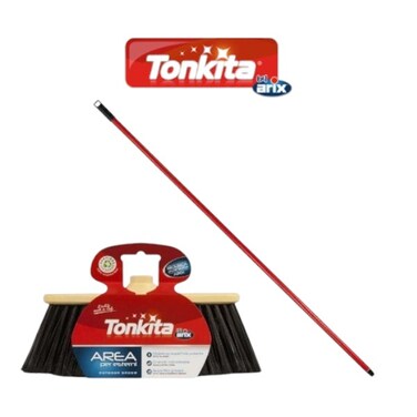 Tonkita Area Outdoor Broom with Stick - Heavy-Duty Cleaning with Environmental Sustainability