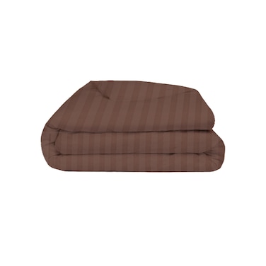 BYFT Tulip (Dark Brown) King Size Duvet Cover with 1 cm Satin Stripe (245 x 265 + 30 Cm-Set of 1 Pc) 100% Cotton, Soft and Luxurious Hotel Quality Bed linen-300 TC