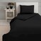 BYFT Tulip (Charcoal) Single Size Flat Sheet,Duvet cover and Pillow Covers with 1 cm Satin Stripe (Set of 4 Pcs) 100% Cotton, Soft and Luxurious Hotel Quality Bed linen-300 TC