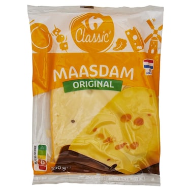 Carrefour Original Maasdam Cheese Block, 330g