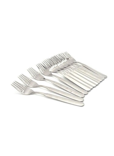 12-Pieces Stainless Steel Table Forks Set Dinner Fork Set Ideal For Eating Salad Dessert Appetizer Fruit Salad Chinese Food Dishwasher Safe Dinner Forks Table Forks Ideal For Family Hotels