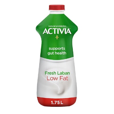 Activia Plain Dairy Low Fat Laban, Yogurt with billions of Probiotics, 1.75L