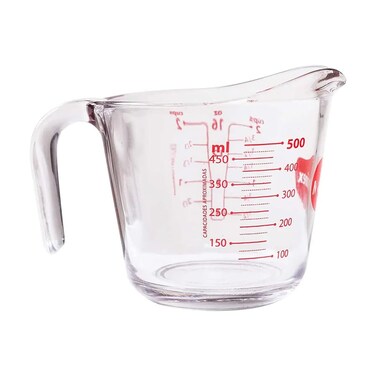 Glass Measuring Jug 500ml, Durable Heat-Resistant Borosilicate Measuring Jug   Transparent Multi-Purpose Medium Glass Jug   Microwave, Freezer &amp; Dishwasher Safe