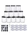 SKYLINK 12Pack 8oz Glass Jars with Black Metal Lids &amp; Silver Aluminum Lids, Clear Round Empty Candle Containers with Airtight Lids for Food, Honey, Candy