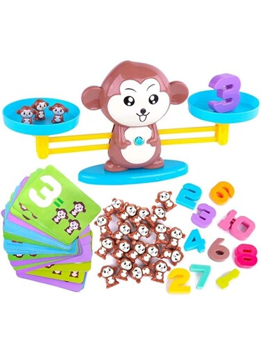 AM ANNA Monkey Balance Counting Cool Math Games,Weighing Scale Montessori Educational Math Counting Games &amp; Balance Measuring STEM Toy (Monkey)