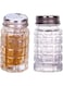 2 PCS Salt and Pepper Shakers,40ml Glass Salt Shaker with Perforated Stainless Steel Tops,Retro Style