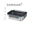 LocknLock Stainless Steel Stackable Food Container Rectangle 600ml &ndash; Four-Side Locking Lid, Durable &amp; Leakproof, Oven &amp; Freezer Safe