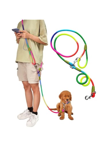 Hands Free Dog Leash Waist &amp; Crossbody Rope with Slip Lead Durable for Dogs Nylon Reflective Heavy Duty Hiking Running Leash for Medium Large Dogs (Multicolor)