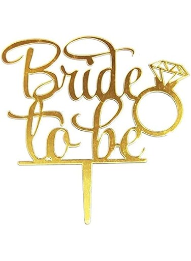 Acewood Gold Glittery Bride to Be Cake Topper- Bachelorette Party Decorations,Bridal Shower Engagement Party Decor,Bridal Shower Cake