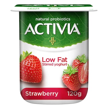 Activia Strawberry Low Fat Natural Probiotics Stirred Yoghurt, 120g