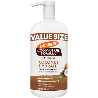 Palmer's Coconut Oil Formula Body Lotion for Dry Skin, Hand &amp; Body Moisturizer with Green Coffee Extract &amp; Vitamin E, Value Size Pump Bottle, 33.8 Fl Oz (Pack of 1)