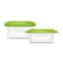 Fun Multipurpose Containers With Lid Clear And Green 946ml 4 PCS