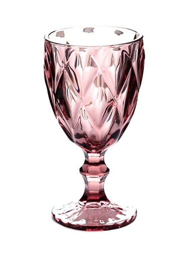 Retro Vintage Relief Drinkware Glass Pink
