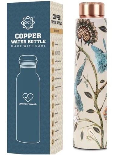 - 950ml Original Copper Water Bottle - 100% Pure Copper Vessel for Drinking, BPA-Free, Leak-Proof, Boosts Immunity, Supports Digestive &amp; Liver Health, Ayurveda Inspired (Pack of 1)
