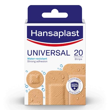 Hansaplast Universal Wound Plasters, Water-resistant, 20 Strips