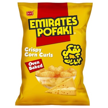 NFI Emirates Pofaki Oven Baked Crispy Corn Curls, 80g