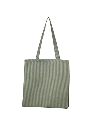 Small Strips Multicolor Handmade Tote Bag (Green)